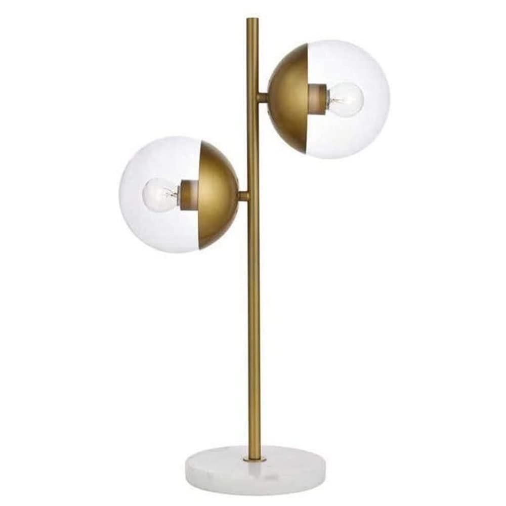 Table Lamps for Bedroom Clear Glass Globe Desk Lamp Modern Minimalist LED  Table Lamp Marble Base Table Lamps for Table In Bedroom, Living Room, Office