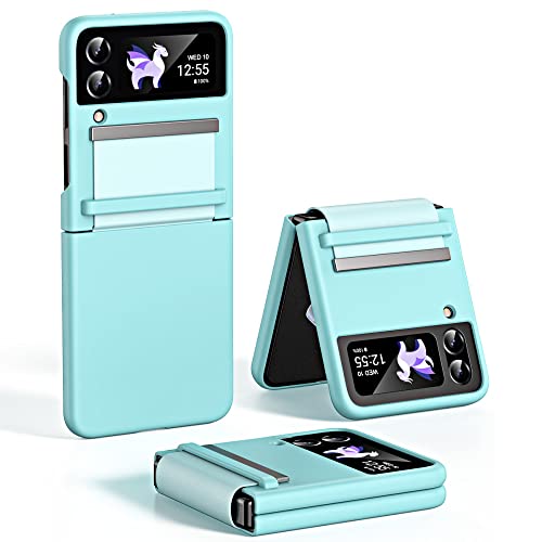 Coque mate ultra fine pour Samsung Galaxy Z Flip 4 antichoc avec charnière verte