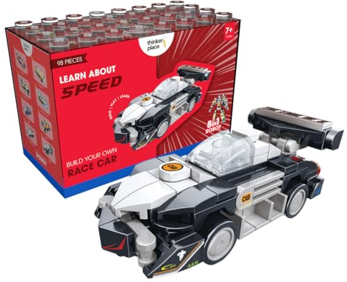 Image of 8-in-1 Super Racing Car Earl (98 Pieces) | Learn About Speed | Building Block Set for Kids Age 6+ | STEM Educational Toy | Build, Collect & Create Mega Robot | Science & Learning Toy