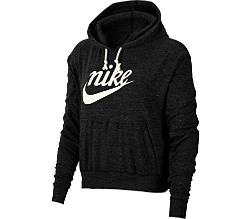 Nike Women's Nike Sportswear Gym Vintage Hoodie, Black/(Sail), X-Large