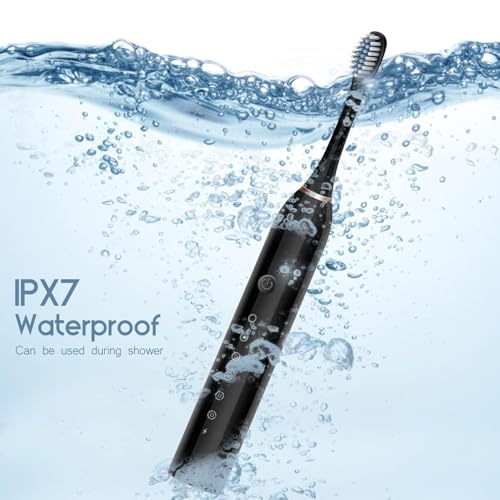 Image of Electric Toothbrush for Adults, Automatic Battery Powered Tooth Brush with 4 Brush Heads, Soft Bristles, Sonic Cleaning, Rechargeable Electric Teeth Brush for Men & Women
