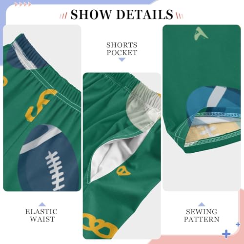 ZZXXB Football Pattern Boys Long Pants Soft Trousers Elastic Waist Kids Lounge Bottoms with Pockets S-XL4