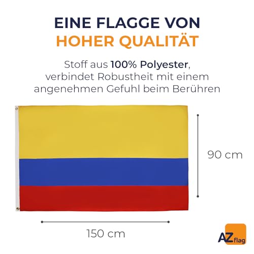 AZ FLAG - Flagge Kolumbien - 150x90 cm - Kolumbianische Fahne 90 x 150 Cm Feiner Polyester - Flaggen