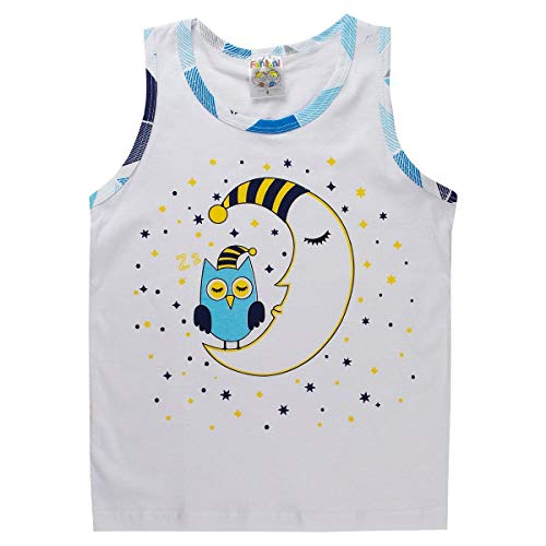 Conjunto Infantil Pijama Regata Menino Branco - Fantoni
