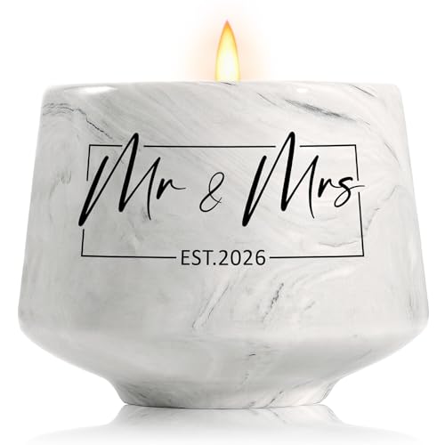 Wedding Gifts - Mr and Mrs Gifts-Wedding Gift for Couples 2026 - Bridal Shower Bride Gift for Married Newlywed - Just Married for Newlywed Couple Bride - Lavender Scented Candles 6 Oz