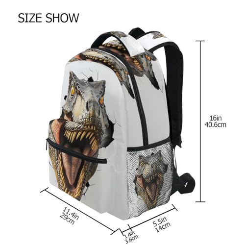 Dinosaur Roar 3D Backpack for School Boys Girls Adults Kids Bookbag Laptop Bag 15L4