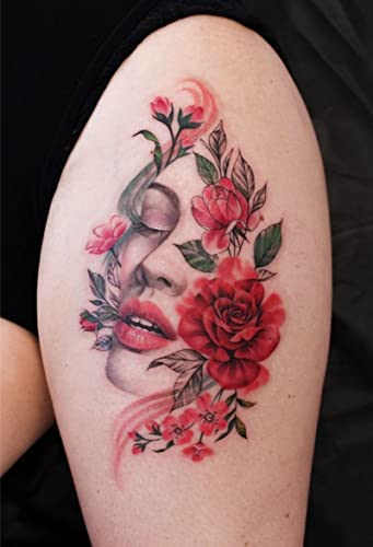 Womaha Flower Series 20 Sheets Color Temporary Tattoos for Women and Girls Fake Tattoo Stickers, 170*96mm - Image 3