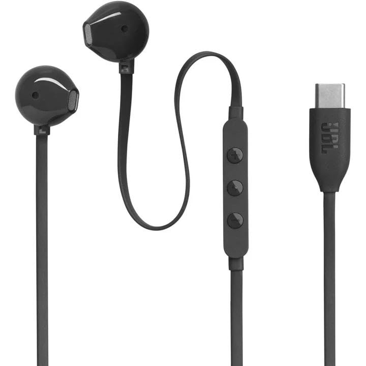 Type C Earphone for JBL Tune 305, Hi-Res Audio with DAC, 3-Button EQ Remote with Mic, Tangle-Free, Black-image-48