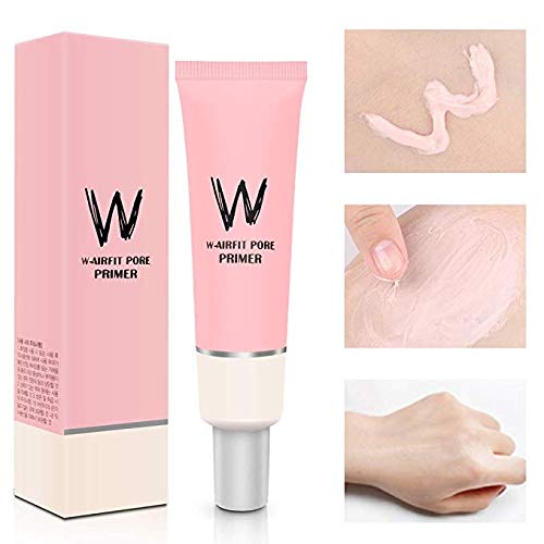 Pore Primer Face Makeup Base, Pink Isolation Cream Invisible Pore, Big Cover Acne Marks, Smooth Skin, Oil Control Moisturizing Essence Concealer Foundation-35G #TOP5