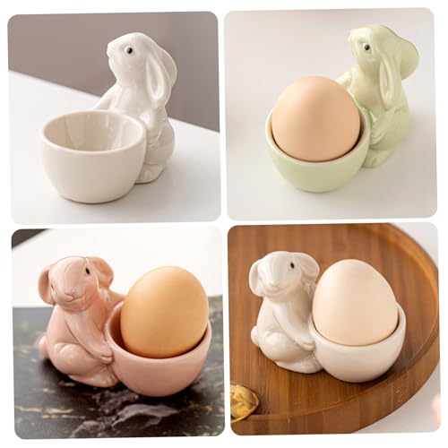Coquetier lapin en céramique, lot de 3 stable pour éviter les chutes - 7