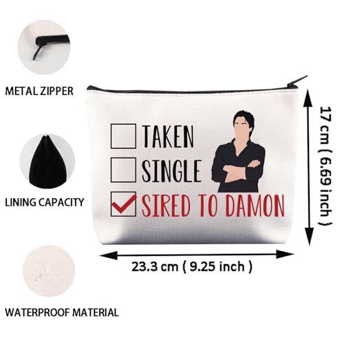 Vampire Inspired Gift Vampire Fans Gift Taken Single Sired to Damon Makeup Bag for Women Girls Team Damon Gift (Sired to Damon Bag) - Image 2