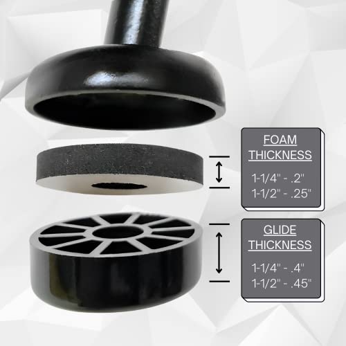 Forever Glides Wrought Iron Patio Furniture Feet Cap Glides And Outdoor Table And Chair Leg Floor Protector Pads - 1.5 Inch - 24-Pack - Black #TOP3