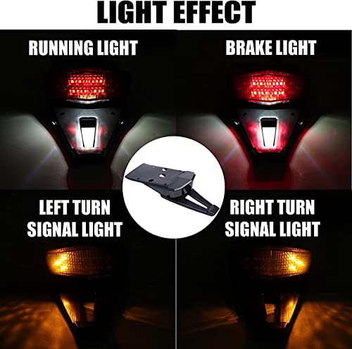 DREAMIZER Rear Fender Black 12V LED Tail Light Brake Lamp Turn Signals For Off-road Motorcycle Motocross Dirt Bike(Black#3 - Image 3