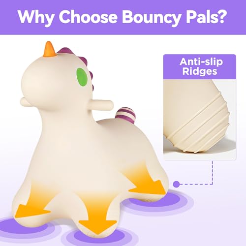 Bouncy Pals Unicorn Hopping Horse, Toddler Girls Inflatable Bouncing Animal Hopper Toy, Baby Indoor Ride on Bouncer, Kids Outdoor Activity Jump Toy, First Birthday Gifts for 18 24 Month 2 3 4 Year Old - Image 6