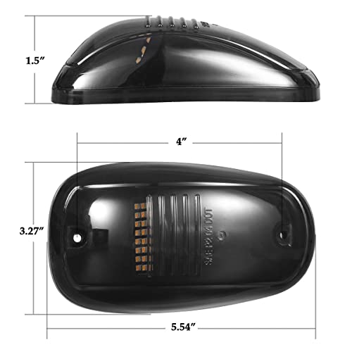 Partsam 5X Amber 24 Led Smoke Cab Roof Running Top Marker Lights 264146Bk Assembly Wire Harness Replacement For 1500 2500 3500 4500 5500 2003-2018 Pickup Trucks #TOP1