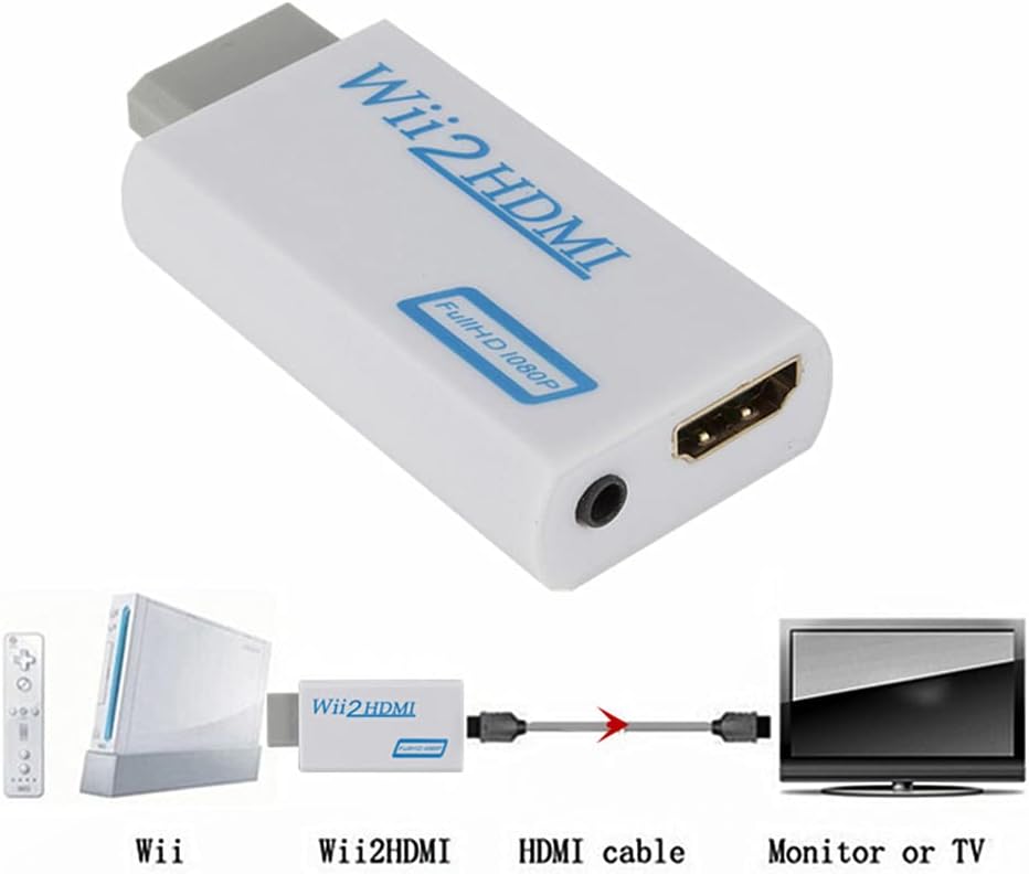 4 Pack Cables Set for Nintendo Wii, Replacement Power Supply Adapter/hdmi Converter Adapter / 3RCA Video Cable and RGB Scart Cable Set for Nintendo Wii (4 in 1)