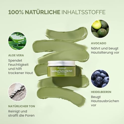 PLANTIFIQUE-Koreanische-Gesichtsmaske-mit-Avocado-Fango-Superfoods-100g-Tonerde-Maske-Koerper-und-Gesicht-Anti-Pickel-Poren-Mitesserentferner-Korean-Clay-Face-Body-Mask - Sparfuchs24.io - Preisvergleich & Top Angebote Online
