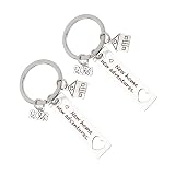 BESPORTBLE 2 Llaveros De Acero Inoxidable Personalizados Para El Hogar Decorativos Resistentes Frescos Y Cálidos Bonitos Llaveros Para Papá Colgantes Para Bolsas Mochilas