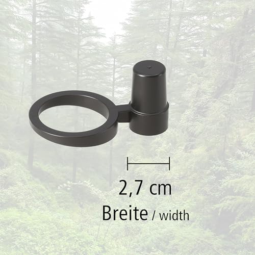 Lantelme Halter für Regenmesser Kunststoff Öffnung Ø 5,3cm für Stiel Stabmontage Farbe Schwarz als Ersatzteil | Ersatzhalter Niederschlagsmesser Ersatz Stielhalter Holzstiel