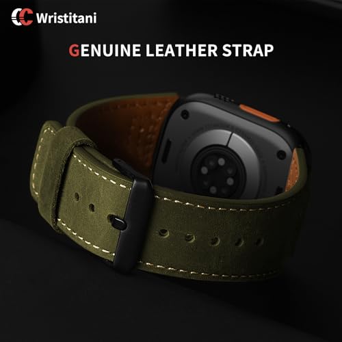Image of Wristitani Genuine Leather Strap Compatible With Apple Watch