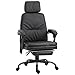 Vinsetto Fauteuil de bureau massant avec repose-pieds amovible - 65,5L x 50l x 120,5-128,5H cm - noir