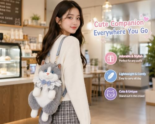 Image of Cute Tiger Plush Sling Bag for Kids | Soft Toy Shoulder Bag with Adjustable Strap | Lightweight Animal Backpack for Boys & Girls | Travel & Gift Bag - Black & White