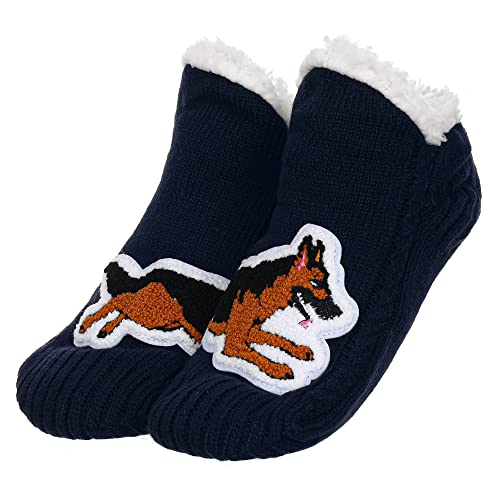 Image of ZYZX Cute Dog Slipper Socks for Women with Grips,Fuzzy Socks Indoor