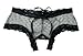 Trixx Intimates Women's Gray Crotchless Boyshort Panty With Black Laceup
