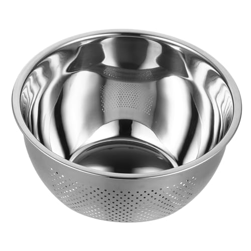 Hemoton 1pc Stainless Steel Drainer Holder Colander for Quick Vegetable and Rice Washing for Fast Water Draining for Kitchen Use