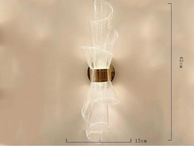 Image of blissbells Modern Designer LED Wall Light for Home Decor | Decorative Spiral Metal Wall Lamp with Warm White Light | Luxury Indoor Wall Sconce for Living Room, Bedroom & Hallway