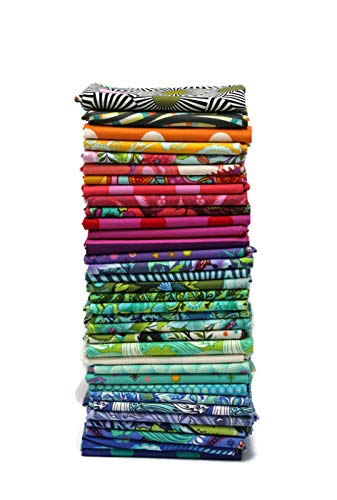 10 Fat Quarters - Tula Pink Free Spirit Assorted Floral Flowers Animals Geometric Classic Quality Quilters Cotton Fabrics FreeSpirit Fat Quarter Bundles Pre-Cuts M222.16