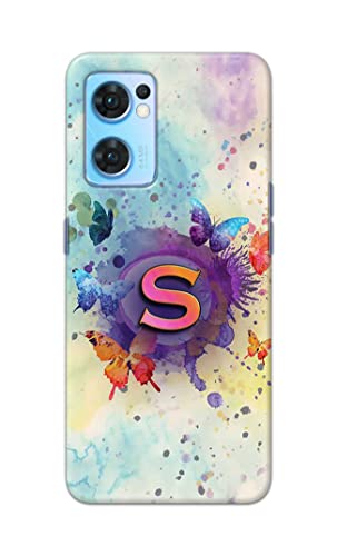 Image of PRINTFIDAA� Printed Hard Back Cover Case for Oppo Reno7 5G | Oppo Reno 7 5G Back Cover (Alphabet S) -2808