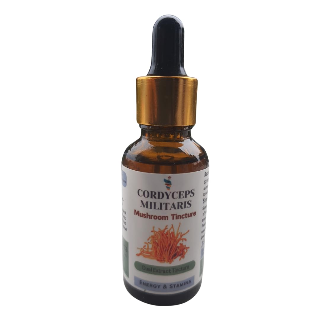 Cordyceps Mushroom Extract Tincture, Boosts Energy & Athletic Performance, 30ml Bottle, 60 Servings, Natural Supplement for Stamina and Endurance, Single Pack