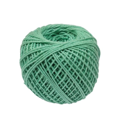 Image of Prapti Handicrafts 3ply Sea Green Mercerised Premium Cotton Crochet Knitting Thread Yarn for Craft Fast Color Pack of 2 Ball (50gm x 2)