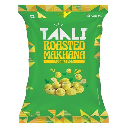 Image of Taali Roasted & Flavoured Makhana | Pudina Foxnuts | Crunchy, 100% Natural, No Palm Oil, Rich in Protein, 60g