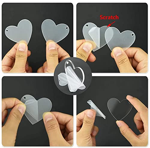 Image of Anistuff Clear Round Acrylic Keychain Blanks - 3mm Transparent Circle Discs for Crafting and Vinyl
