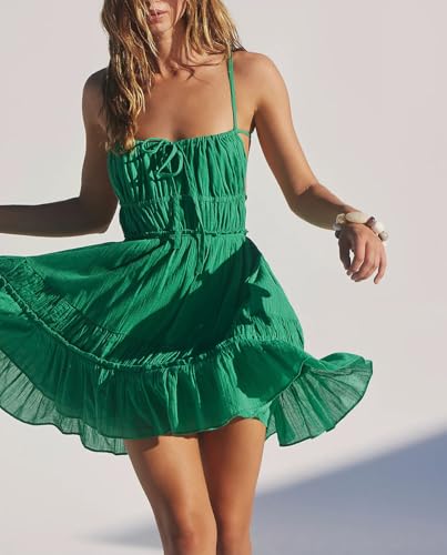 Image of ForeMode Summer Deep V Neck Bohemian Women Mini Short Dress Backless Beach Boho Dress