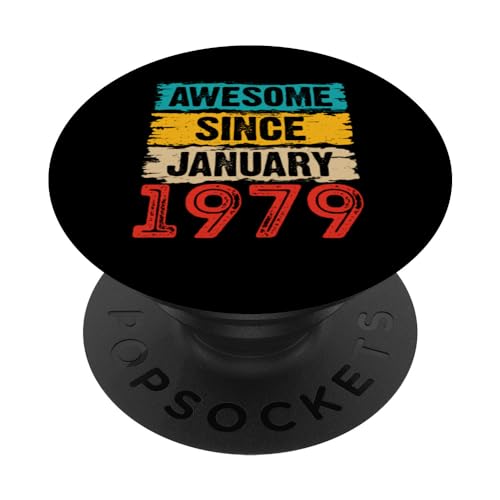 45 años impresionante desde enero de 1979 Regalos de cumpleaños número 45 PopSockets PopGrip Intercambiable