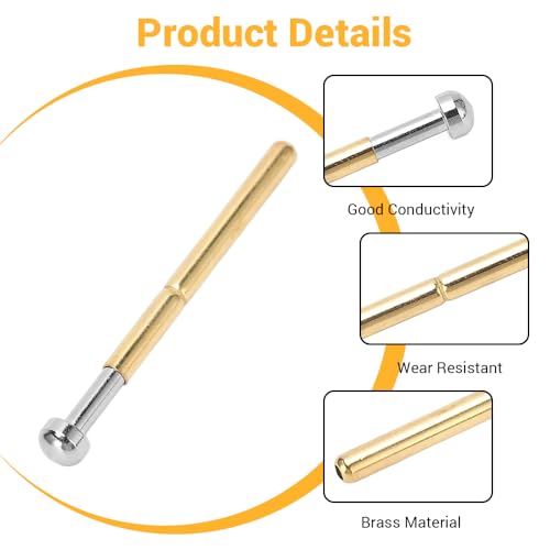Image of Spring Test Probes, 100Pcs P156-D High Accuracy Round Pogo Pins for PCB Board Testing Contact