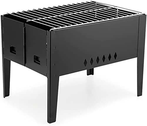 Przenośny grill na węgiel drzewny ze stali nierdzewnej, kompaktowy grill stołowy, na kemping, piknik, patio i do gotowania w ogrodzie