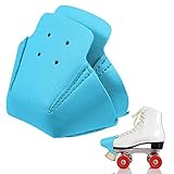 Geyoga 2 Pieces Roller Skate Toe Guards Artificial Leather Toe Guards Protectors for Quad Roller Skate (Blue,Solid Pattern)