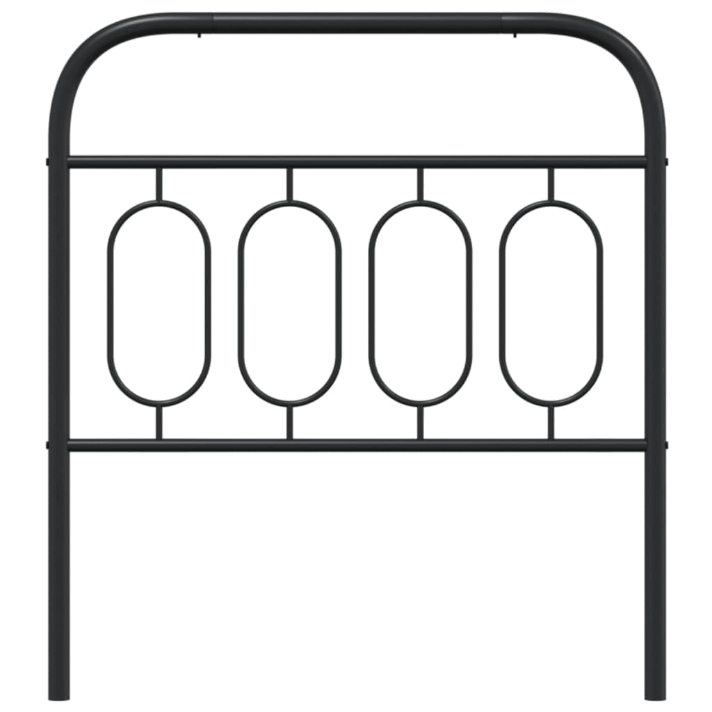 Testiera in metallo nero, 80 cm, robusto telaio in acciaio, design elegante, supporto stabile per camera da letto, cuffie durevoli, facile da montare