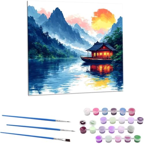 R G Paint by Numbers hG Lbg l ʂ肦 lphGLoXNtg  LoXA[g uVƃANG̋, ItBX CeA rO, ւ̃Mtg 45x45cm (t[