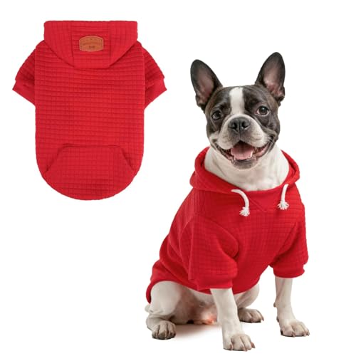 Image of BEAUTYZOO Dog Hoodies Sweater for Medium Dogs, Waffle‑Like Laminated Coat