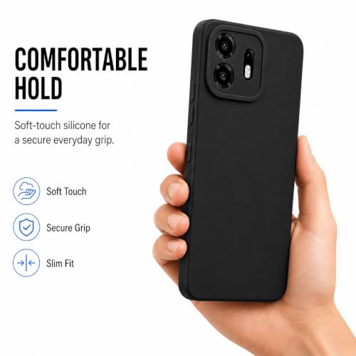 Image of FIRST MART Matte Silicone Back Cover for OnePlus N6 - Black