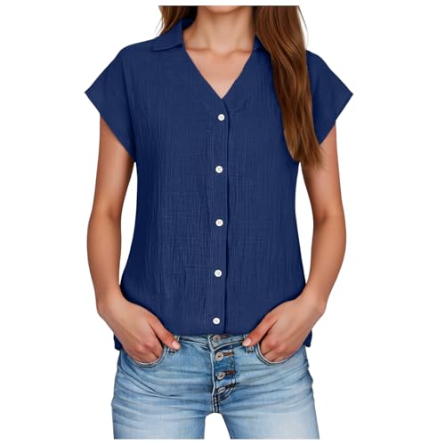 Mujer Camiseta Mujer Manga Corta 2026 Blusa De Chic Y Elegante Camisa De Lino Algodón Túnica Bohemia Camisa Manga Corta para Túnicas Verano para Blusas Elegante Top Malla, Blusa Camisera