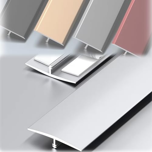 Perfil en T de aluminio autoadhesivo para unir suelos laminados y azulejos 2