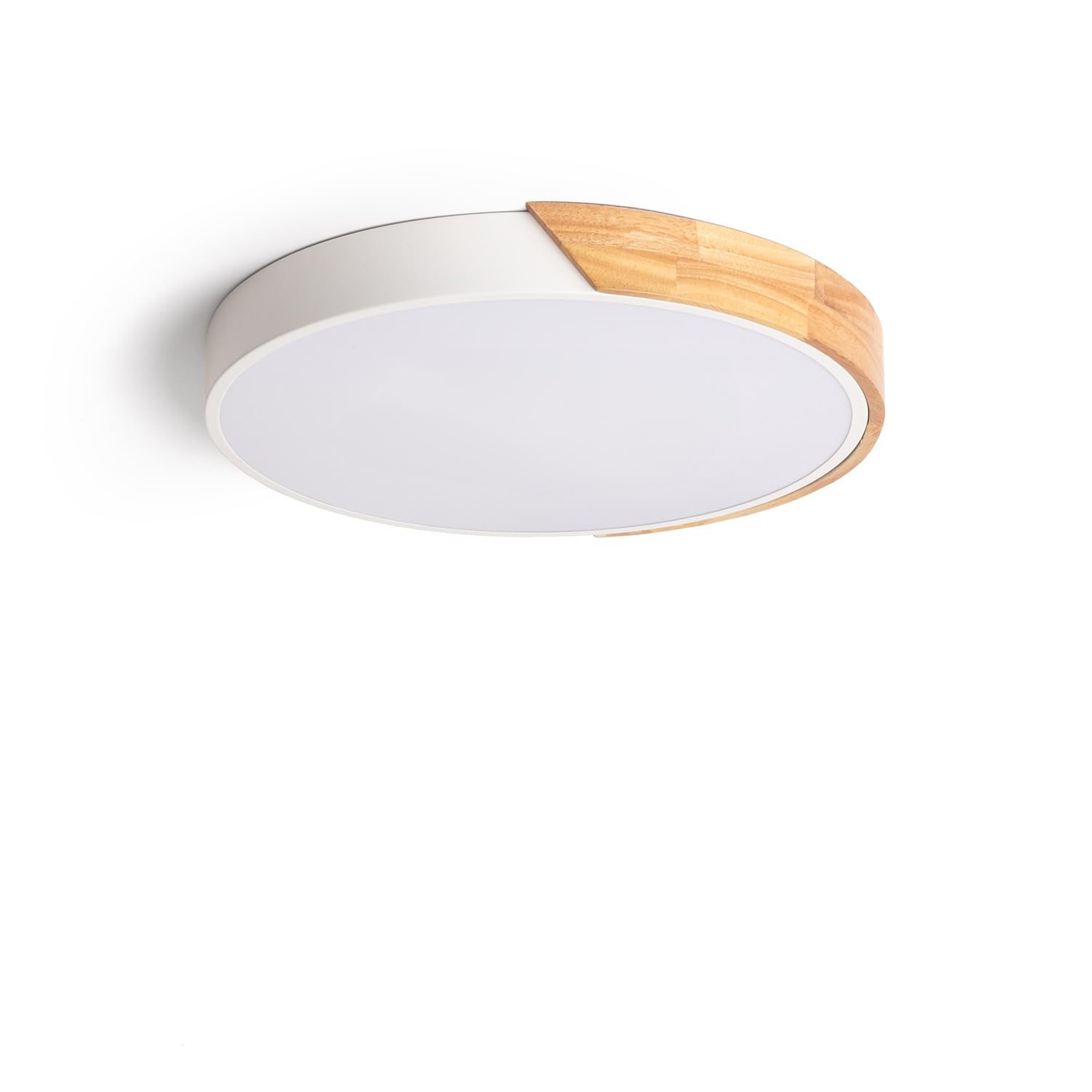 LEDKIA Plafón LED 24W Circular Madera y Aluminio Ø418 mm CCT Seleccionable | Ideal para Cocina, Comedor, Habitación