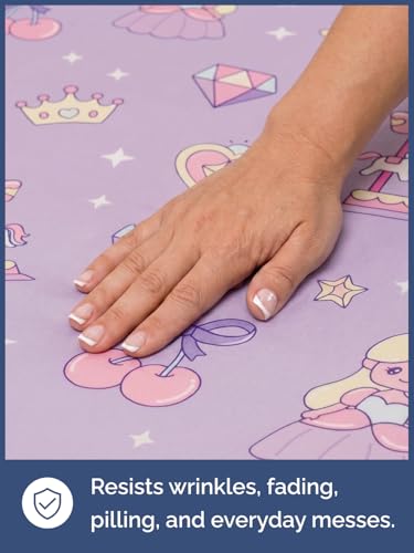 Image of Kids Twin Size Princess Dreamland Bed Sheets - 3 Piece Kids Sheet Set | Princess Dreamland Themed Bedding, Ultra-Soft, Cute & Cozy, Breathable & Machine Washable, Bed Set for Boys, Girls & Teens