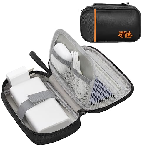 Image of Electronics Organizer,Travel Cord Organizer Pouch, Portable Cable Organizer Bags, Waterproof Electronic Accessories Storage Case for Cables, Cords, Charger, Phone (Single Layer-Small-Black)